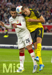 04.04.2026, Fussball 1. Bundesliga 2025/2026, 28.Spieltag, VfB Stuttgart - Borussia Dortmund, in der MHP-Arena Stuttgart, v.lI. Deniz Undav (Stuttgart) gegen Waldemar Anton (Borussia Dortmund) 