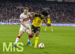 04.04.2026, Fussball 1. Bundesliga 2025/2026, 28.Spieltag, VfB Stuttgart - Borussia Dortmund, in der MHP-Arena Stuttgart, v.li: Finn Jeltsch (Stuttgart) gegen Karim Adeyemi (Borussia Dortmund) 