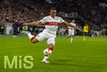 04.04.2026, Fussball 1. Bundesliga 2025/2026, 28.Spieltag, VfB Stuttgart - Borussia Dortmund, in der MHP-Arena Stuttgart, Jamie Leweling (Stuttgart) am Ball 