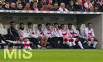 04.04.2026, Fussball 1. Bundesliga 2025/2026, 28.Spieltag, VfB Stuttgart - Borussia Dortmund, in der MHP-Arena Stuttgart, Ersatzbank der Stuttgarter mit Torwart Fabian Bredlow (Stuttgart), Ameen Al-Dakhil (Stuttgart), Josha Vagnoman (Stuttgart), Tiago Tomas (Stuttgart), Ermedin Demirovic (Stuttgart), Bilal El Khannouss (Stuttgart), Luca Jaquez (Stuttgart), Jamie Leweling (Stuttgart), Chema Andres Baixauli Jose Maria (Stuttgart), 