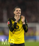 04.04.2026, Fussball 1. Bundesliga 2025/2026, 28.Spieltag, VfB Stuttgart - Borussia Dortmund, in der MHP-Arena Stuttgart, Marcel Sabitzer (Borussia Dortmund) lachend 