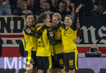 04.04.2026, Fussball 1. Bundesliga 2025/2026, 28.Spieltag, VfB Stuttgart - Borussia Dortmund, in der MHP-Arena Stuttgart, Torjubel Jobe Bellingham (Borussia Dortmund), Fabio Silva (Borussia Dortmund), Julian Brandt (Borussia Dortmund), Marcel Sabitzer (Borussia Dortmund), 