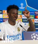 06.04.2026,  Fussball UEFA Championsleague 2025/2026: Vor dem Viertelfinale, Real Madrid - FC Bayern München, Am Vortag des Spieles Pressekonferenz Real Madrid in Madrid (Spanien), Vinicius Junior (Real Madrid) bei der PK vor den Journalisten