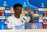 06.04.2026,  Fussball UEFA Championsleague 2025/2026: Vor dem Viertelfinale, Real Madrid - FC Bayern München, Am Vortag des Spieles Pressekonferenz Real Madrid in Madrid (Spanien), Vinicius Junior (Real Madrid) bei der PK vor den Journalisten