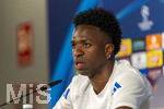 06.04.2026,  Fussball UEFA Championsleague 2025/2026: Vor dem Viertelfinale, Real Madrid - FC Bayern München, Am Vortag des Spieles Pressekonferenz Real Madrid in Madrid (Spanien), Vinicius Junior (Real Madrid) bei der PK vor den Journalisten