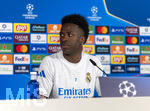 06.04.2026,  Fussball UEFA Championsleague 2025/2026: Vor dem Viertelfinale, Real Madrid - FC Bayern München, Am Vortag des Spieles die Pressekonferenz von Real Madrid in Madrid (Spanien),  Vinicius Junior (Real Madrid) 
  

