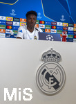 06.04.2026,  Fussball UEFA Championsleague 2025/2026: Vor dem Viertelfinale, Real Madrid - FC Bayern München, Am Vortag des Spieles die Pressekonferenz von Real Madrid in Madrid (Spanien),  Vinicius Junior (Real Madrid) 
  

