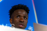 06.04.2026,  Fussball UEFA Championsleague 2025/2026: Vor dem Viertelfinale, Real Madrid - FC Bayern München, Am Vortag des Spieles die Pressekonferenz von Real Madrid in Madrid (Spanien),  Vinicius Junior (Real Madrid) 
  
