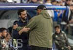 07.04.2026, Fussball UEFA Championsleague 2025/2026: Viertelfinale, Real Madrid - FC Bayern München, im Estadio Bernabeu in Madrid (Spanien),  Trainer Vincent Kompany (re, FC Bayern München) shakehands mit Trainer Alvaro Arbeloa (Real Madrid) 
  
