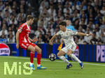 07.04.2026, Fussball UEFA Championsleague 2025/2026: Viertelfinale, Real Madrid - FC Bayern München, im Estadio Bernabeu in Madrid (Spanien),  v.li: Aleksandar Pavlovic (Bayern München)  gegen Arda Güler (Real Madrid) 
   
