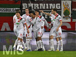 10.04.2026, Fussball 1. Bundesliga 2025/2026, 29.Spieltag, FC Augsburg - TSG 1899 Hoffenheim, in der WWK-Arena Augsburg. Torjubel um den Torschützen Alexis Julian Claude-Maurice (FC Augsburg) 
 

