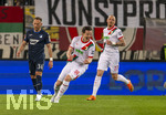 10.04.2026, Fussball 1. Bundesliga 2025/2026, 29.Spieltag, FC Augsburg - TSG 1899 Hoffenheim, in der WWK-Arena Augsburg. Torjubel Michael Gregoritsch (mitte, Augsburg) 
