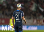 10.04.2026, Fussball 1. Bundesliga 2025/2026, 29.Spieltag, FC Augsburg - TSG 1899 Hoffenheim, in der WWK-Arena Augsburg. Albian Hajdari (TSG 1899 Hoffenheim) mit Kopf-Turban-Verband