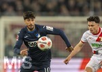 10.04.2026, Fussball 1. Bundesliga 2025/2026, 29.Spieltag, FC Augsburg - TSG 1899 Hoffenheim, in der WWK-Arena Augsburg. Muhammed Damar (TSG 1899 Hoffenheim) am Ball 