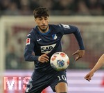 10.04.2026, Fussball 1. Bundesliga 2025/2026, 29.Spieltag, FC Augsburg - TSG 1899 Hoffenheim, in der WWK-Arena Augsburg. Muhammed Damar (TSG 1899 Hoffenheim) am Ball 