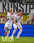 10.04.2026, Fussball 1. Bundesliga 2025/2026, 29.Spieltag, FC Augsburg - TSG 1899 Hoffenheim, in der WWK-Arena Augsburg. Michael Gregoritsch (re, Augsburg) Torjubel.
