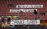 14.04.2026,  WM-Qualifikation Europa, Frauen 2026, 3.Spieltag, Deutschland - Österreich, im Max-Morlock-Stadion Nürnberg, Danke Sara
