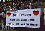 14.04.2026,  WM-Qualifikation Europa, Frauen 2026, 3.Spieltag, Deutschland - Österreich, im Max-Morlock-Stadion Nürnberg, DFB Frauen - Nicht ohne unser Team
Ihr für uns - Wir für euch,