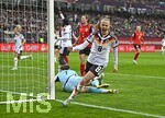 14.04.2026,  WM-Qualifikation Europa, Frauen 2026, 3.Spieltag, Deutschland - Österreich, im Max-Morlock-Stadion Nürnberg, Torhüterin Mariella El Sherif (Österreich) am Boden beim 2:0 von Vivien Endmann (Deutschland) 
