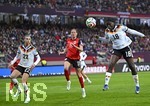 14.04.2026,  WM-Qualifikation Europa, Frauen 2026, 3.Spieltag, Deutschland - Österreich, im Max-Morlock-Stadion Nürnberg, v.l. Jule Brand (Deutschland), Verena Hanshaw (Österreich) und Nicole Anyomi (Deutschland) 