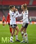 14.04.2026,  WM-Qualifikation Europa, Frauen 2026, 3.Spieltag, Deutschland - Österreich, im Max-Morlock-Stadion Nürnberg, jubeln um Vivien Endmann (Deutschland) 