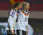 14.04.2026,  WM-Qualifikation Europa, Frauen 2026, 3.Spieltag, Deutschland - Österreich, im Max-Morlock-Stadion Nürnberg, v.l. Jule Brand (Deutschland) und Lea Schüller (Deutschland) jubeln