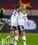 14.04.2026,  WM-Qualifikation Europa, Frauen 2026, 3.Spieltag, Deutschland - Österreich, im Max-Morlock-Stadion Nürnberg, Torjubel Jule Brand (Deutschland) und Lea Schüller (re, Deutschland) 