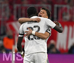 15.04.2026,  Fussball UEFA Championsleague 2025/2026: Viertelfinale Rückspiel,  FC Bayern München - Real Madrid, in der Allianz-Arena München, v.l. Antonio Rüdiger (Real Madrid) und Arda Güler (Real Madrid) jubeln über das 0:1
  

