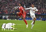 15.04.2026,  Fussball UEFA Championsleague 2025/2026: Viertelfinale Rückspiel,  FC Bayern München - Real Madrid, in der Allianz-Arena München, Serge Gnabry (FC Bayern München) setzt sich durch
  

