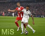 15.04.2026,  Fussball UEFA Championsleague 2025/2026: Viertelfinale Rückspiel,  FC Bayern München - Real Madrid, in der Allianz-Arena München, v.l. Harry Kane (FC Bayern München) gegen Eder Militao (Real Madrid) 
  

