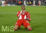 15.04.2026,  Fussball UEFA Championsleague 2025/2026: Viertelfinale Rückspiel,  FC Bayern München - Real Madrid, in der Allianz-Arena München, Michael Olise (FC Bayern München) jubelt.
  


