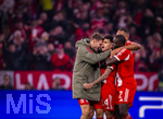 15.04.2026,  Fussball UEFA Championsleague 2025/2026: Viertelfinale Rückspiel,  FC Bayern München - Real Madrid, in der Allianz-Arena München, Torjubel v.li: Josip Stanisic (Bayern München), Luis Diaz (FC Bayern München), Jonathan Tah (FC Bayern München), Dayot Upamecano (FC Bayern München), 