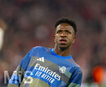 15.04.2026,  Fussball UEFA Championsleague 2025/2026: Viertelfinale Rückspiel,  FC Bayern München - Real Madrid, in der Allianz-Arena München, Vinicius Junior (Real Madrid) beim Aufwärmen mit vier Ohrstecker mit Brillianten.