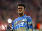 15.04.2026,  Fussball UEFA Championsleague 2025/2026: Viertelfinale Rückspiel,  FC Bayern München - Real Madrid, in der Allianz-Arena München, Vinicius Junior (Real Madrid) beim Aufwärmen mit vier Ohrstecker mit Brillianten.