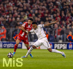15.04.2026,  Fussball UEFA Championsleague 2025/2026: Viertelfinale Rückspiel,  FC Bayern München - Real Madrid, in der Allianz-Arena München, v.li:  Luis Diaz (FC Bayern München) gegen Eder Militao (Real Madrid) 