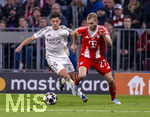 15.04.2026,  Fussball UEFA Championsleague 2025/2026: Viertelfinale Rückspiel,  FC Bayern München - Real Madrid, in der Allianz-Arena München, v.li: Arda Güler (Real Madrid), Konrad Laimer (FC Bayern München) 