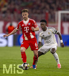 15.04.2026,  Fussball UEFA Championsleague 2025/2026: Viertelfinale Rückspiel,  FC Bayern München - Real Madrid, in der Allianz-Arena München, v.li: Joshua Kimmich (FC Bayern München), gegen Vinicius Junior (Real Madrid) 