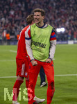 15.04.2026,  Fussball UEFA Championsleague 2025/2026: Viertelfinale Rückspiel,  FC Bayern München - Real Madrid, in der Allianz-Arena München, Leon Goretzka (FC Bayern München) nach dem Sieg beim Jubeln 