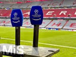 15.04.2026,  Fussball UEFA Championsleague 2025/2026: Viertelfinale Rückspiel,  FC Bayern München - Real Madrid, in der Allianz-Arena München, Amazon Prime-TV-Sender Mikrofone am Spielfeldrand