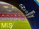 15.04.2026,  Fussball UEFA Championsleague 2025/2026: Viertelfinale Rückspiel,  FC Bayern München - Real Madrid, in der Allianz-Arena München, Das Champions-League-Gate durch das die Mannschaften auf den Platz laufen.