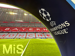 15.04.2026,  Fussball UEFA Championsleague 2025/2026: Viertelfinale Rückspiel,  FC Bayern München - Real Madrid, in der Allianz-Arena München, Das Champions-League-Gate durch das die Mannschaften auf den Platz laufen.
