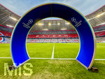 15.04.2026,  Fussball UEFA Championsleague 2025/2026: Viertelfinale Rückspiel,  FC Bayern München - Real Madrid, in der Allianz-Arena München, Das Champions-League-Gate durch das die Mannschaften auf den Platz laufen. 