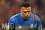 15.04.2026,  Fussball UEFA Championsleague 2025/2026: Viertelfinale Rückspiel,  FC Bayern München - Real Madrid, in der Allianz-Arena München, Kylian Mbappe (Real Madrid) beim Aufwärmen mit Pflaster auf der Stirn.