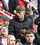 19.04.2026, Fussball Bundesliga 2025/2026, 30.Spieltag, FC Bayern München - VfB Stuttgart, in der Allianz-Arena München,   Lennart Karl (FC Bayern München) heute in Schwarz


