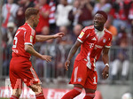 19.04.2026, Fussball Bundesliga 2025/2026, 30.Spieltag, FC Bayern München - VfB Stuttgart, in der Allianz-Arena München,   
Torjubel v.l.Joshua Kimmich (FC Bayern München) und Alphonso Davies (FC Bayern München) 

