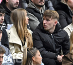 19.04.2026, Fussball Bundesliga 2025/2026, 30.Spieltag, FC Bayern München - VfB Stuttgart, in der Allianz-Arena München,   Lennart Karl Freundin Zoe Käppele (Deutschland) und ihr Freund Lennart Karl (FC Bayern München) 
    

