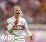19.04.2026, Fussball Bundesliga 2025/2026, 30.Spieltag, FC Bayern München - VfB Stuttgart, in der Allianz-Arena München, Chris Führich (Stuttgart) unzufrieden