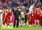 19.04.2026, Fussball Bundesliga 2025/2026, 30.Spieltag, FC Bayern München - VfB Stuttgart, in der Allianz-Arena München, Nach dem Spiel,Jamal Musiala (Bayern München), Michael Olise (FC Bayern München), Lennart Karl (FC Bayern München) 