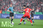 22.04.2026, Fussball DFB-Pokal  2025/2026 Halbfinale, Bayer Leverkusen - FC Bayern München, in der BayArena Leverkusen. Dayot Upamecano (FC Bayern München)  , Ibrahim Maza (Bayer Leverkusen)  