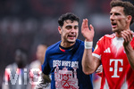 22.04.2026, Fussball DFB-Pokal  2025/2026 Halbfinale, Bayer Leverkusen - FC Bayern München, in der BayArena Leverkusen. Aleksander Pavlovic (FC Bayern München), Leon Goretzka (FC Bayern München)